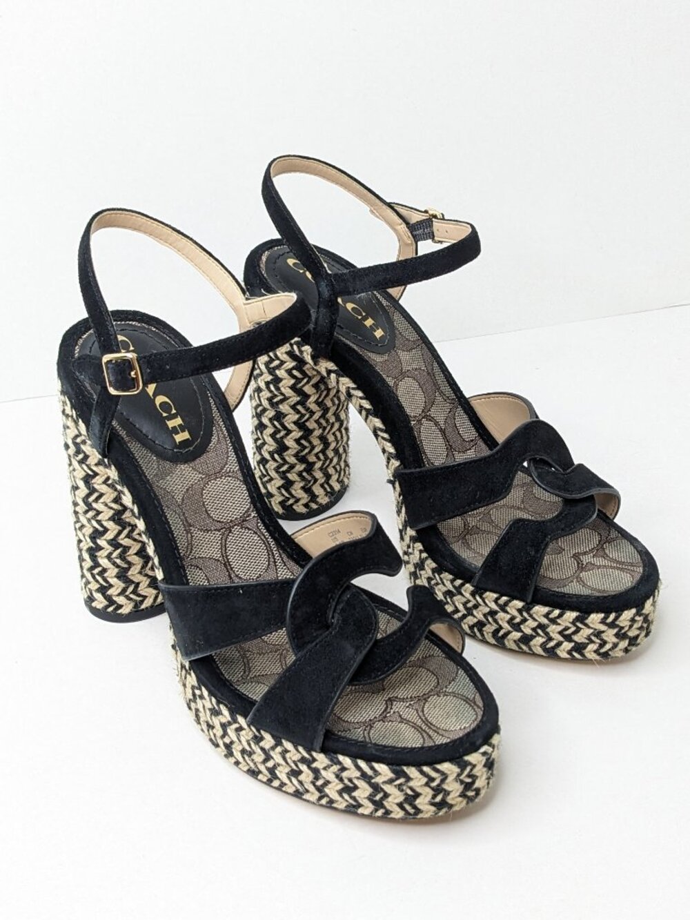 Coach Talina Platform High Heels Black Women's 6.5